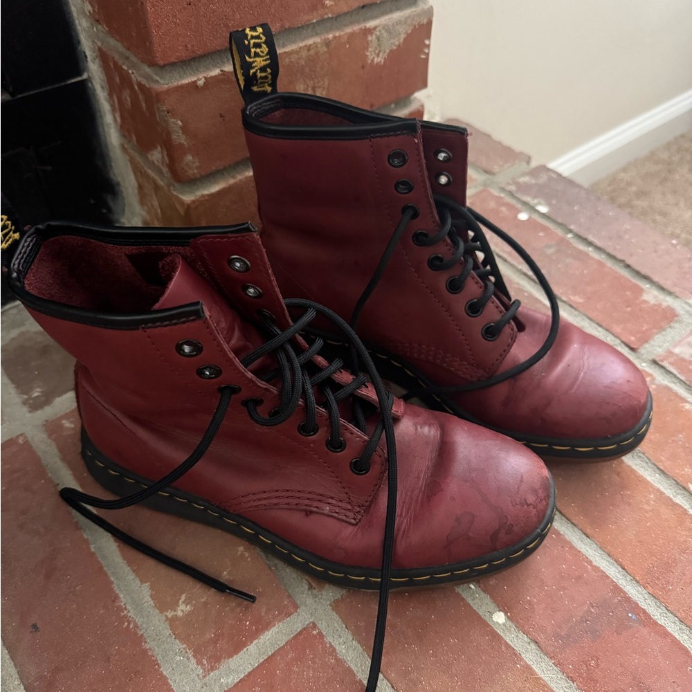 Dr. Martens Cherry Red Leather Boots